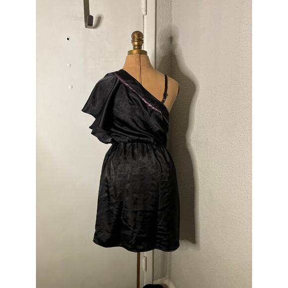 BCX One Shoulder Paisley Print Dress Purple/ Black S Bohon Castlecore  Fairycore - Picture 2 of 10